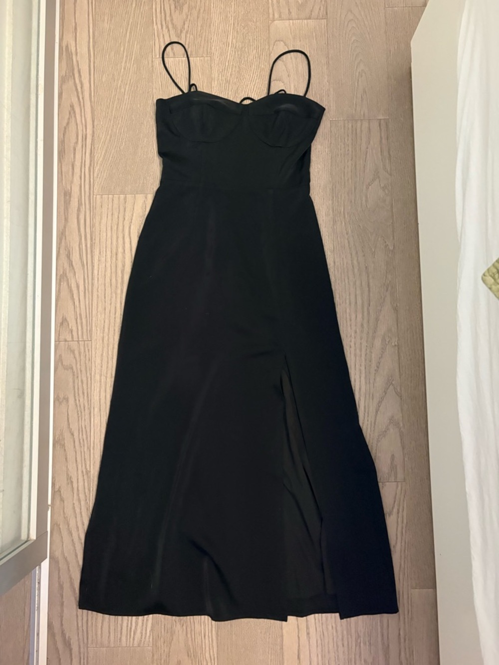 OAK+FORT black midi slit dress